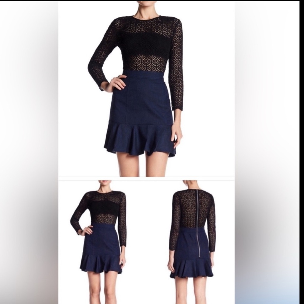 Veronica Beard Bex Crew Neck Combo Dress Sz 2